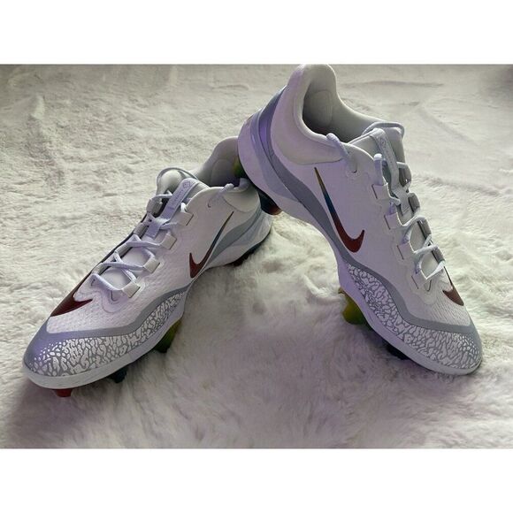 Nike Alpha Huarache Elite 4 Low MCS White Hyper Violet FQ7724-106 Men’s Sz 13 - Picture 1 of 12